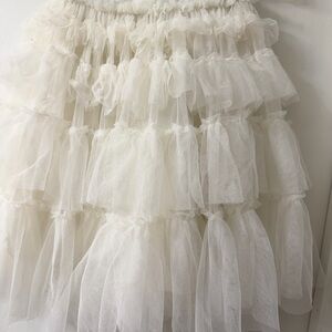 Elegant Cream Tulle A-Line Skirt